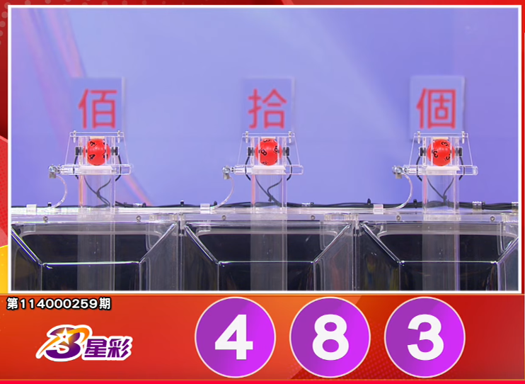 3星彩开奖号码。(撷取自三立iNEWS《全民i彩券》) 3星彩开奖号码。(撷取自三立iNEWS《全民i彩券》)