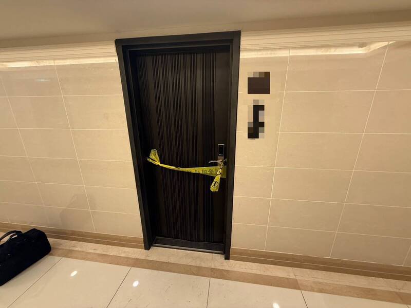 警方将命案现场拉起封锁线。（记者徐圣伦翻摄）