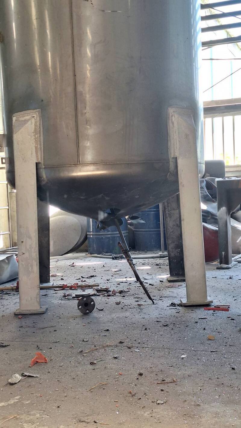 大园一处工厂桶槽爆炸，元凶竟然是TATP（俗称撒旦之母、穷人炸药）。（消防局提供）
