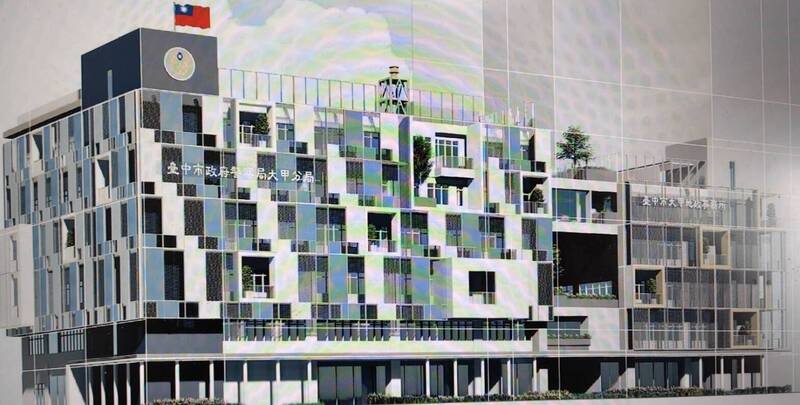 大甲分局改建的外观设计模拟图。（台中市府提供）