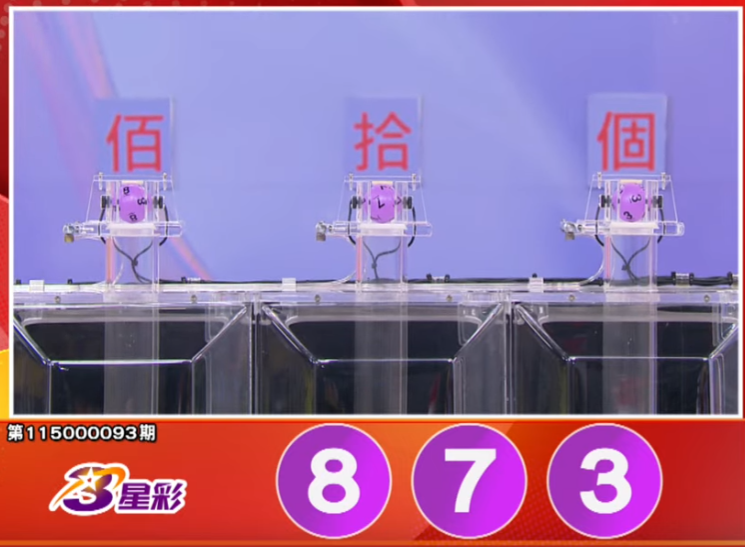 3星彩开奖号码。（撷取自三立iNEWS《全民i彩券》）