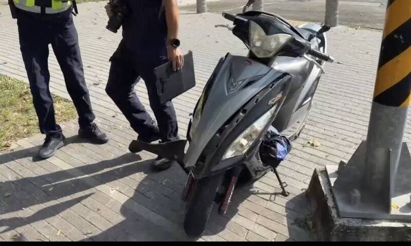 黄姓分队长的机车。（民众提供）