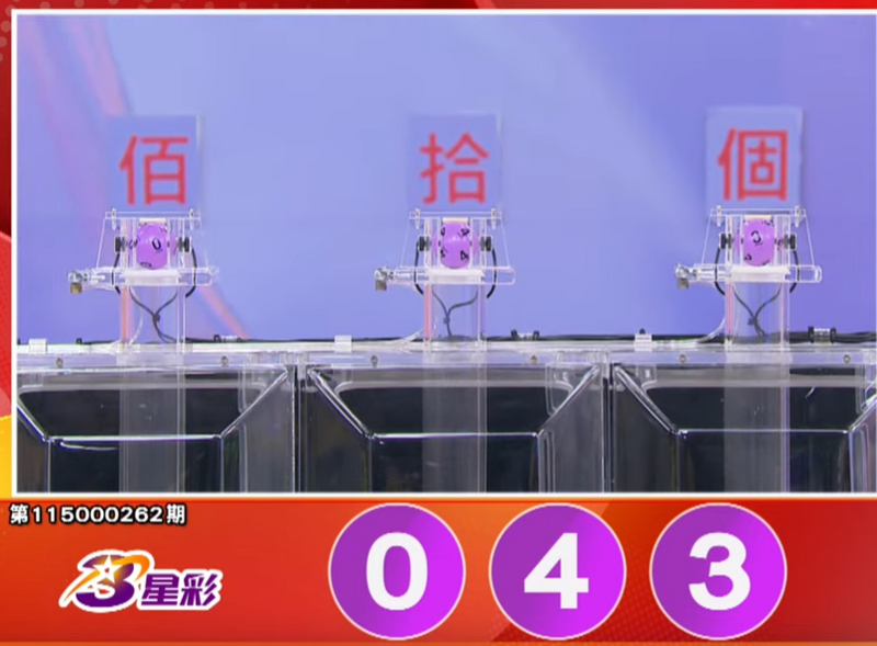 3星彩开奖号码。（撷取自三立iNEWS《全民i彩券》）